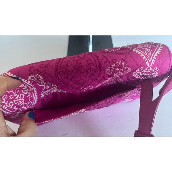 NWOT Vera Bradley Pink Stamped Paisley Organizer Turnlock Crossbody Bag Purse - Picture 11 of 13